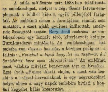 HALESZI TURUL-EMLÉKMŰ (1909)